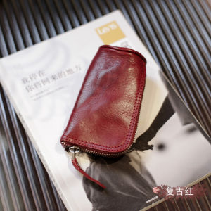 กระเป๋าใส่กุญแจรถยนต์แบบยูนิเซ็กซ์ หนังวัวแท้ ด้านนอกทำจากหนังวัวที่ถูกฟอกด้วยวัสดุธรรมชาติ กระเป๋าใส่รองเท้ากันน้ำและลิปสติกแบบพกพาได้