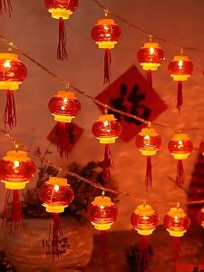 Đèn trang trí năng lượng mặt trời dây đèn lồng đỏ tiết kiệm điện bóng siêu sáng chống thấm nước - DA3191