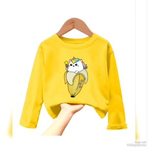 Atasan Kaos Anak Perempuan Lengan Panjang BANANA Untuk Usia 1-12 Thn