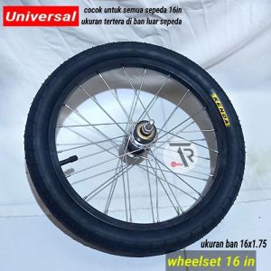 Roda sepeda 16x1.75 kenda sepasang lengkap / roda sepeda 16 x 1.75 KENDA untuk sepeda anak & dewasa siap pakai depan belakang