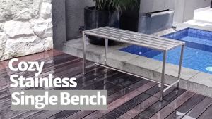 Kursi Tunggu Kursi Teras Kursi Taman Kursi Kantin Bangku Panjang Kursi Outdoor - Seahorse Cozy P90 Stainless Minimalis