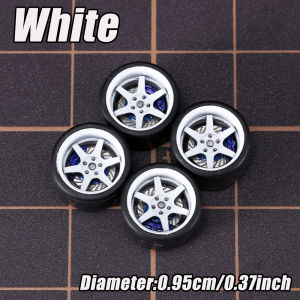 1/64 Model Car for Detail-up Sets Ball Bearing Wheels With Rubber Tires Brake Disc Rims for Model Car Tomica 4pcs Set