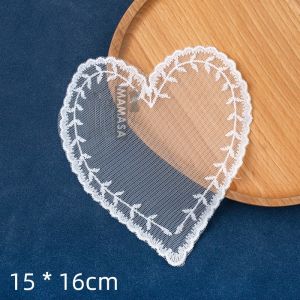 Simple Single Layer Mesh Lace Heart DIY Handmade Clothing Accessories Processing Bottom Patch Blank Patch MAMASA