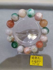 10-13mm焦糖樱花玛瑙 多彩绿樱花玛瑙 10-13mm caramel sakura agate colourful sakura agate bracelet