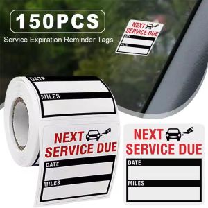 150Pcs Car Windshield Oil Change Service Reminder Sticker Maintenance Expiration Reminder Waterproof Auto Sticker "NEXT SERVICE DUE"