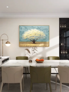 【New Arrival】Big Decor Wall Mural Home Living Room Decoration Metal Frame Haning Binding Painting