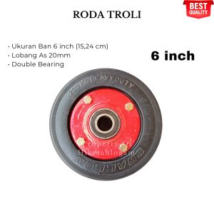 Roda Troli 6 inch SWALLOW As 20mm | Roda Rolley Ban Mati
