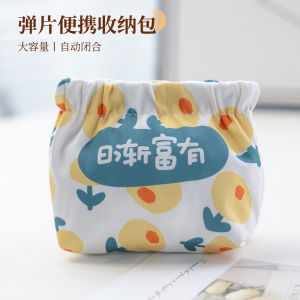 Small Capacity Cartoon Cosmetic Bag Key Storage Pouch Travel Essential Red Lipstick Organizer Bag Soft Cloth Storage Case
