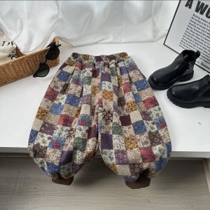 Plaid Childrens Loose Lantern Pants Long