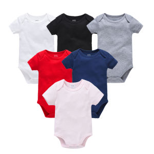 1/3Pcs Baby Boys Clothes 100%Cotton Solid Black Short Sleeve Blank Baby Bodysuits body bebe Newborn Jumpsuit Plain 0-24 Months
