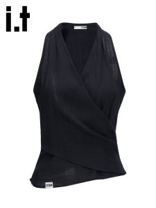 izzue | Halter Neck Body Slimming Black Tank Top