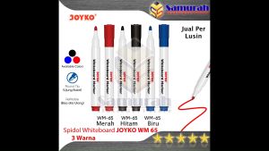 Spidol White Board Marker Joyko WM 65 Bisa Isi Ulang / Spidol Papan Tulis Bisa Hapus / WhiteBoard Marker Refillable Hitam - Biru - Merah