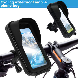 360° Rotatable Bike Phone Holder Bag Waterproof Motorcycle Handlebar Bag Bicycle Pouch Touch Screen Phone Mount Accessories