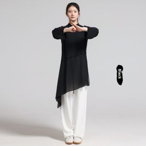 Wu Yun Tai Chi Womens Summer Thin Material New Arrival Tai Ji Suit Womens Exercise Clothing Morning Exercise Clothes Martial Arts Performance Wear Unlined Top