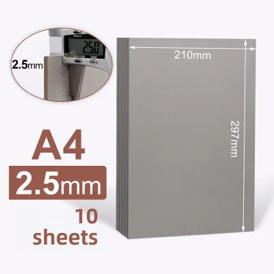 Cardboard A4 Cardboard Paper Kids Handmade A3 Large Size A2 Pad Thick Advertising Partition Board Kraft Color Paper Shell DIY Gray Cardboard 1.3mm Card Board Black White Kraft Board Gray Board Paper Cardboard