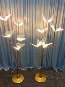 New Creative Iron Art Wedding Decoration Props Luminous Ground Plug Lights T-Stage Decorative Bird And Butterfly Wings