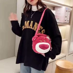 [HÀNG SẴN] Túi Xách Đeo Chéo Gấu Dâu Tây Đính Hoa Disney Mẫu Mới Nhất Độc Lạ Dễ Thương Cho Bạn Nữ