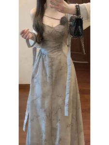 CHANGTONG | Tea Break French Style Two-Piece Set Dress with Waist Cinching