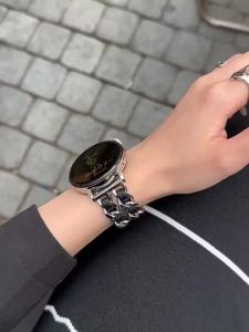 Vòng Đeo Tay Bằng Da + Kim Loại Sang Trọng Dành Cho Samsung Galaxy Watch 7/FE/6/5 Pro/4/Classic/Active Huawei GT 5-4-2-3 Pro 20mm/22mm Dây Đeo Đồng Hồ Bằng Thép Không Gỉ