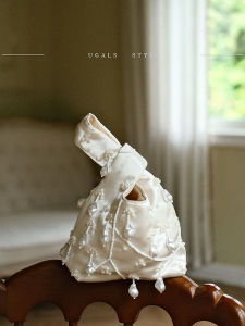 UGALS | Handmade Pearl Embroidery French Style Elegant All-Occasion Bucket Handbag