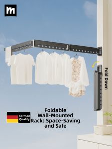 MINGZHI | Side-mounted Folding Extendable Wall-mounted Clothes Drying Rack