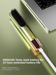 Wireless Portable Mini Hair Straightening Brush Negative Ion Curling Hair Comb High Hairline Dual Use Fluffy Tool Star Speed