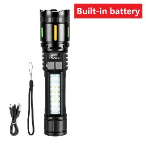 2026 New 9900000LM Powerful Flashlight IPX6 Telescopic Zoom Flash Lights Type-c Rechargeable LED Torch Outdoor Adventure Camping