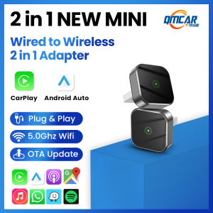 2In1 Wireless CarPlay Adapter Android Auto Wireless Adapter 5Ghz WiFi Type-C/USB Plug Play For 98% OEM Car CarPlay/Android Auto