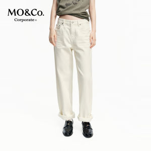 MO&Co. | Cotton Pure White Mid-Waist Skinny Jeans