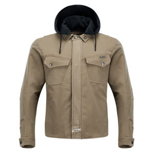 DUHAN(duhan) | Duhuan Mens Retro Motorcycle Riding Jacket Windproof Warm Casual Canvas Armor Anti-fall Wear-resistant Commute Knight Suit