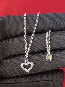 Diamcity (Free Gra Certificate) 925 Silver Love Double Anklet Female Moissanite