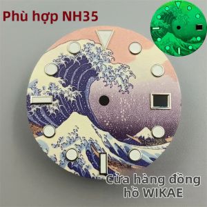 Mặt Đồng Hồ Kanagawa Wave 29mm Vô Trùng Dạ Quang Xanh Siêu Sáng C3 Phù Hợp Với Máy Tự Động NH34 NH35 Phụ Kiện Sửa Chữa Đồng Hồ