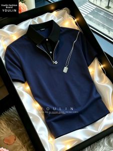 YOULIN | Design Sense Niche American Polo Shirt Half Zip T-Shirt