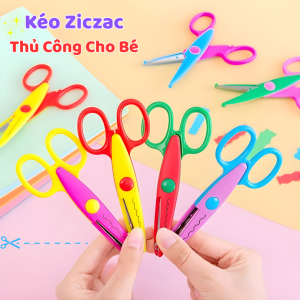 Set 6 Kéo Ziczac Thủ Công Cho Bé - Dụng Cụ Cắt Giấy Sáng Tạo An Toàn Đồ Chơi Nhiều Màu Dễ Thương
