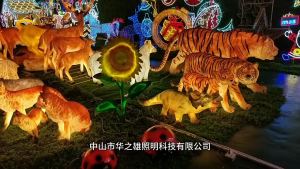 Đèn Rồng Vàng Phát Sáng Trang Trí Sân Vườn Phong Cách Á Đông