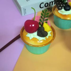 1pcs Fake Cake Soft Flavor Cake Model Simulation Props Food Model Cabinet Decoration Wedding Props Scale Model Decoration〔CC11〕