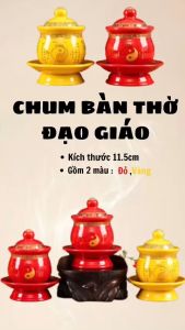 Chum NướcLy NướcChóe Nước ☯️Có Nắp Chân Cao Bàn thờ Bát Quái[Đạo Giáo]