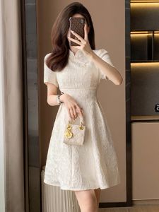 SUYE | New Chinese Style Summer High Class Retro Slimming Short Petite Dress