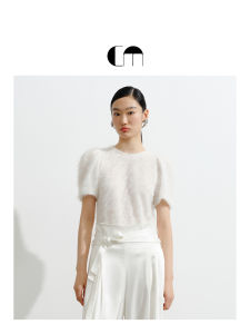Autumn White Puff Sleeve Short Sleeve Top
