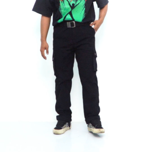 KUZI PROJECT - Celana Cargo Panjang - Rogers - Black - Cargo Pants - Slim Straight fit