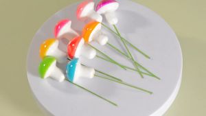 Phụ kiện tiểu cảnh 10 CÂY Nấm xốp nhiều màu trang trí terrarium chậu cây cảnh sen đá xương rồng