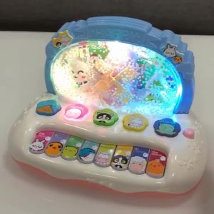 Baby Rotating Music Piano Electronic Snowflake Piano Toys Light Sound Early Education Musical Toy Gift 3-6 Year Old