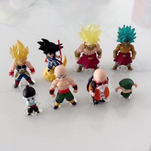 Bandai | 8 Pcs/Set Dragon Ball Z Action Figures Mini Small Statue Master Broli Goku Kame Sennin Tien Shinhan Chiaotzu PVC Model Kid Toy