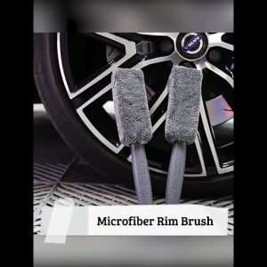SG Seller FAST Delivery – Rim Cleaning Brush Microfiber Car Tire Wet And Dry Wash Cleaner Duster Wheel Scrub Tyre Hub Vehicle Detailing Tool – GREY 1 Pc – Automobile Accessories Automotive Accessory