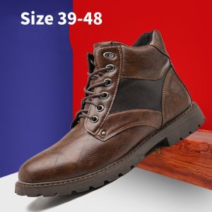 YCAMEL รองเท้าบูทหนังสำหรับผู้ชายรองเท้าสไตล์อังกฤษหนังลำลองสำหรับผู้ชายแฟชั่นรองเท้าคุณภาพสูงสำหรับไซส์ใหญ่สำหรับผู้ชาย39-45 46 47 48