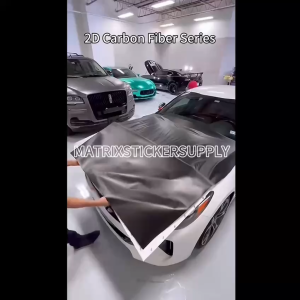 PREMIUM 2D CARBON FIBER STICKER BLACK&SILVER (152CM-Custom)Pelekat Stickers Car Sticker Kilat Wrapping Vinyl Wrap Film