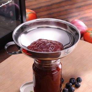 Large Caliber Stainless Steel Canning Funnel with Handle Suitable for Canning Oil Sludge Powder Liquid Kitchen