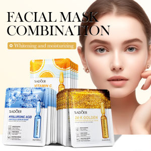 SADOER | 10/20/30pcs 24K Gold Vitamin C Hyaluronic Acid Face Mask Facial Moisturizing Firming Hydrating Facial Masks Skin Care Products