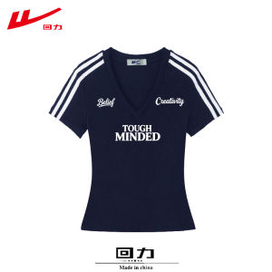 Warrior | Dopamine V-neck Printed Short Sleeve Tee Shirt Female