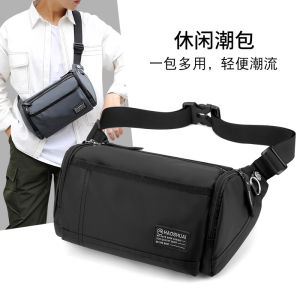 New Mens Chest Bag Multi-Functional Trendy Waist Bag Coin Mobile Phone Storage Bag Fashion Travel Single Shoulder Slanting Mens Bag